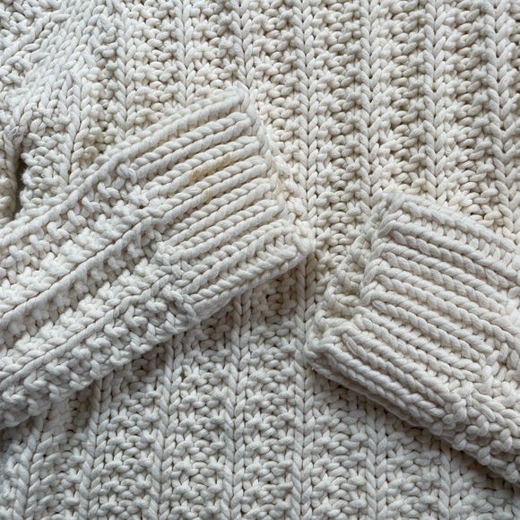 J. Crew Hand Knit Chunky Knit Ivory Sweater Womens Small - Picture 2 of 4